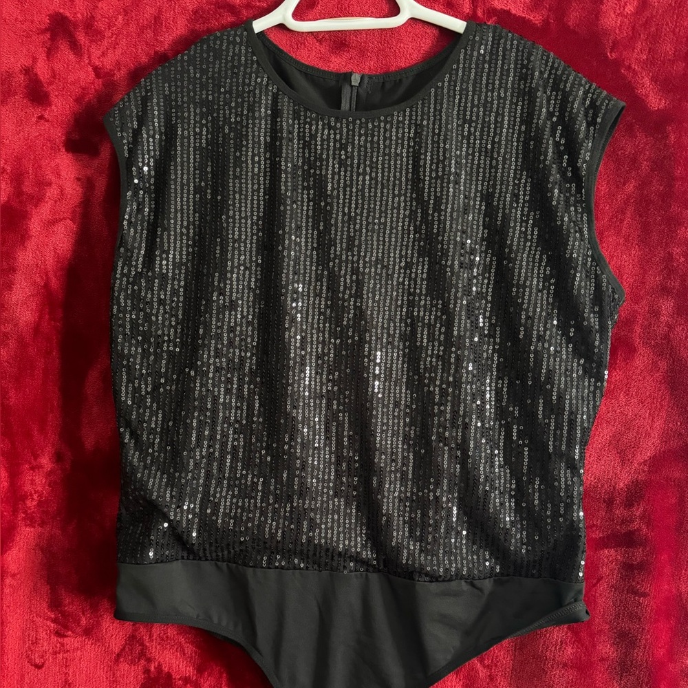 Women’s Black Sequin Bodysuit